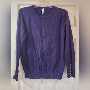 Purple Sweater with Button Detail